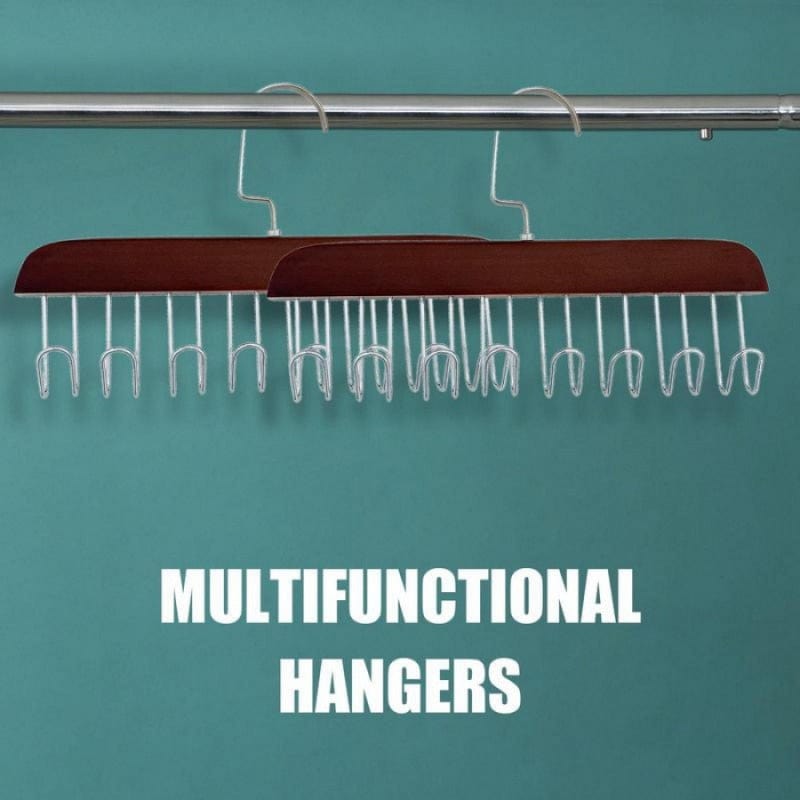 Premium Wood Hanger Storage Organizer for Bras, Belts, Ties, Scarves, Accessories