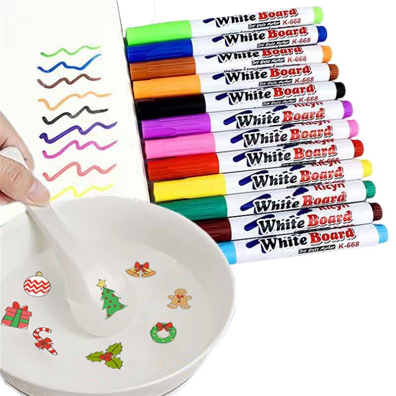 SearchFindOrder Vibrant Watercolor Brush Pens (12 Pieces & Ceramic Spoon)