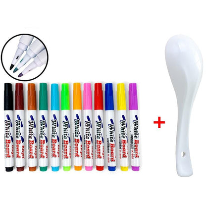 Magical Water Painting Doodle Pen (12 Pieces + Ceramic Spoon)