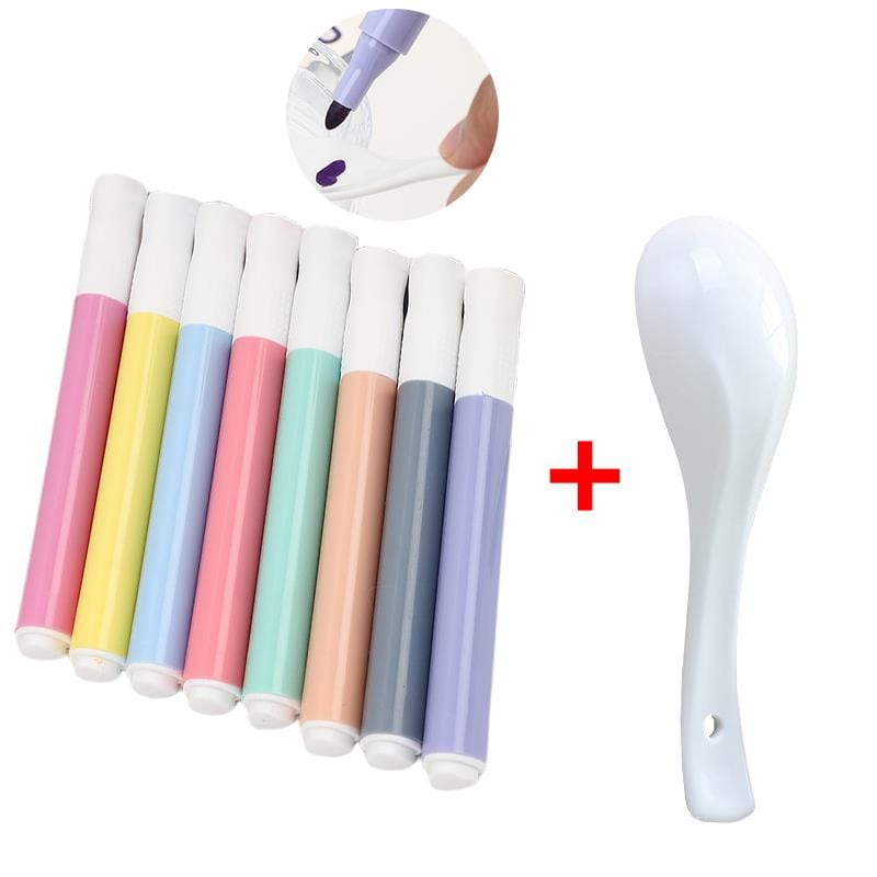 Magical Water Painting Doodle Pen (12 Pieces + Ceramic Spoon)