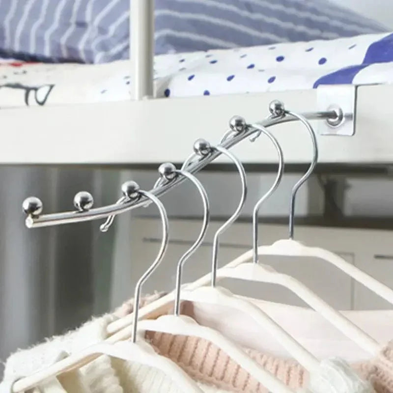 Wall Mounted Clothes Hanger Rack, Stainless Steel Arm Holder Balcony Clothes Drying Organizer