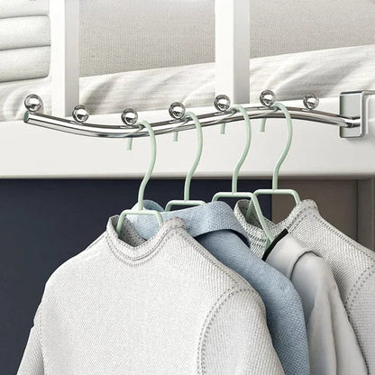 Wall Mounted Clothes Hanger Rack, Stainless Steel Arm Holder Balcony Clothes Drying Organizer