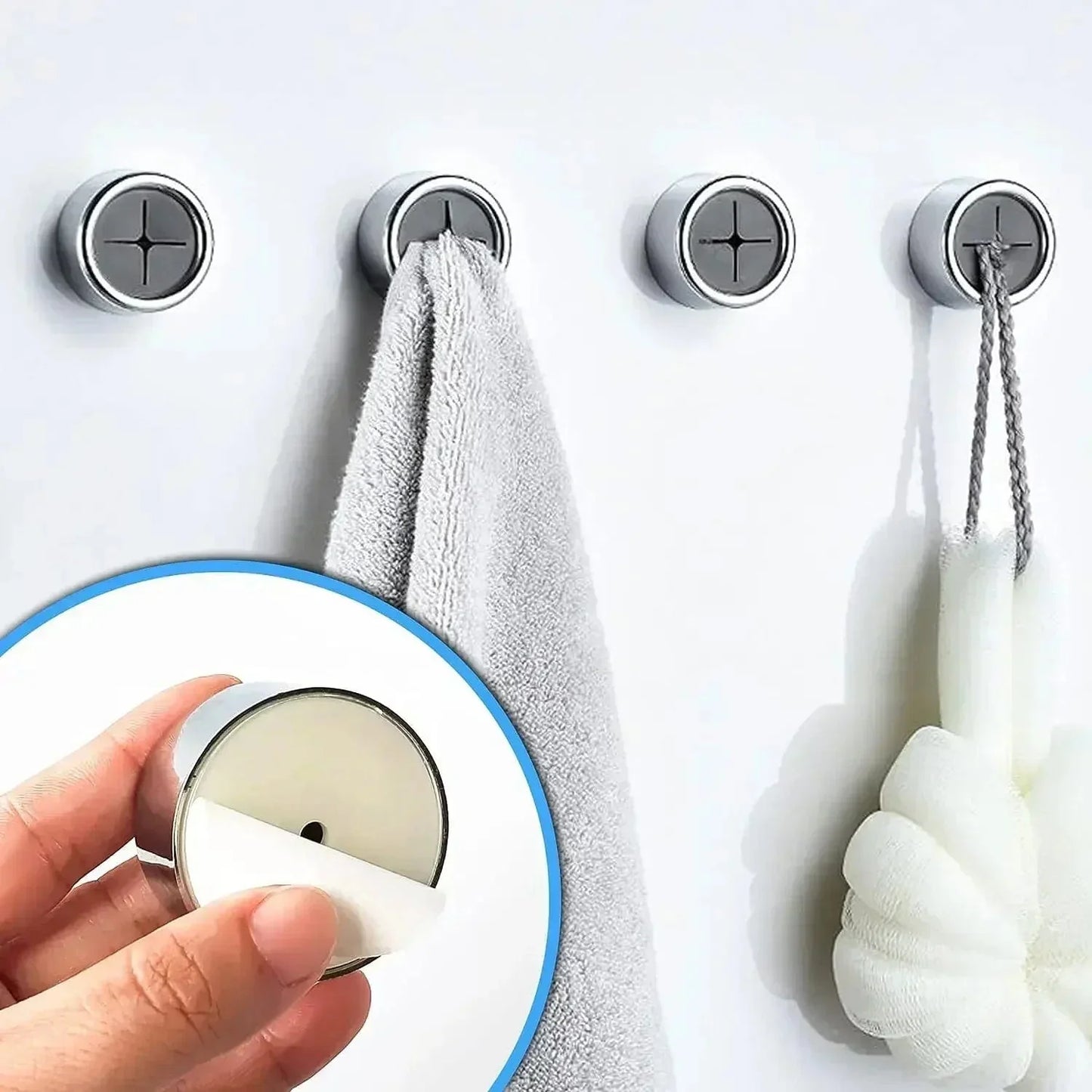 SearchFindOrder A-2PCS(4.2X2.2cm) Wall Mounted Bathroom Organizers Towel Holder