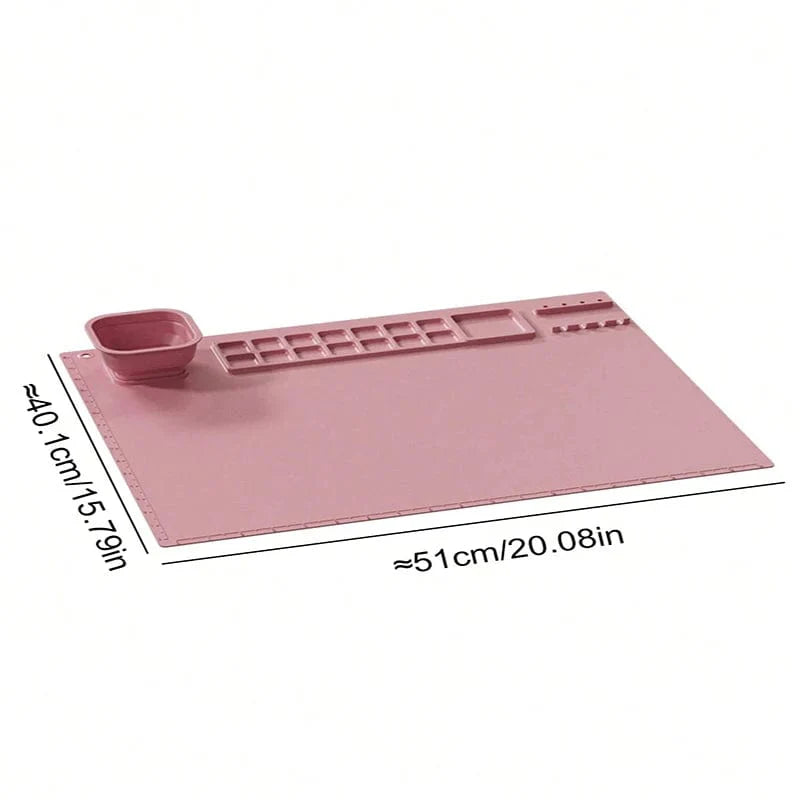 SearchFindOrder 1pcs Pink Washable Silicone Craft Painting Mat