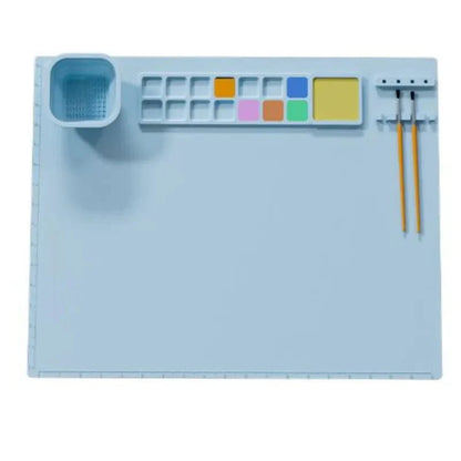 SearchFindOrder 1pcs Blue Washable Silicone Craft Painting Mat