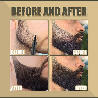 4-Tip Beard Pencil Filler for Men, Waterproof Beard Filling Pen Kit with Brush