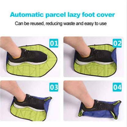 Hands-Free Automatic Shoe Covers, Step in, Dustproof, Skidproof, Waterproof - Reusable and Portable for Sneakers, Trainers, Boots - Ideal for Home and Office Use