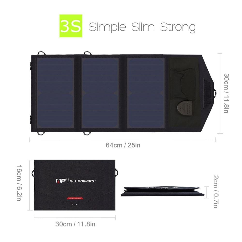 Waterproof Solar Panel 18V 21W  Power Bank Charger