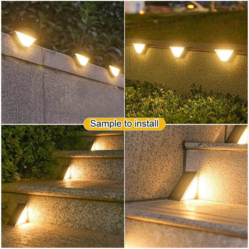 SearchFindOrder 1PC-Warm light Waterproof Solar Step and Stair Lights