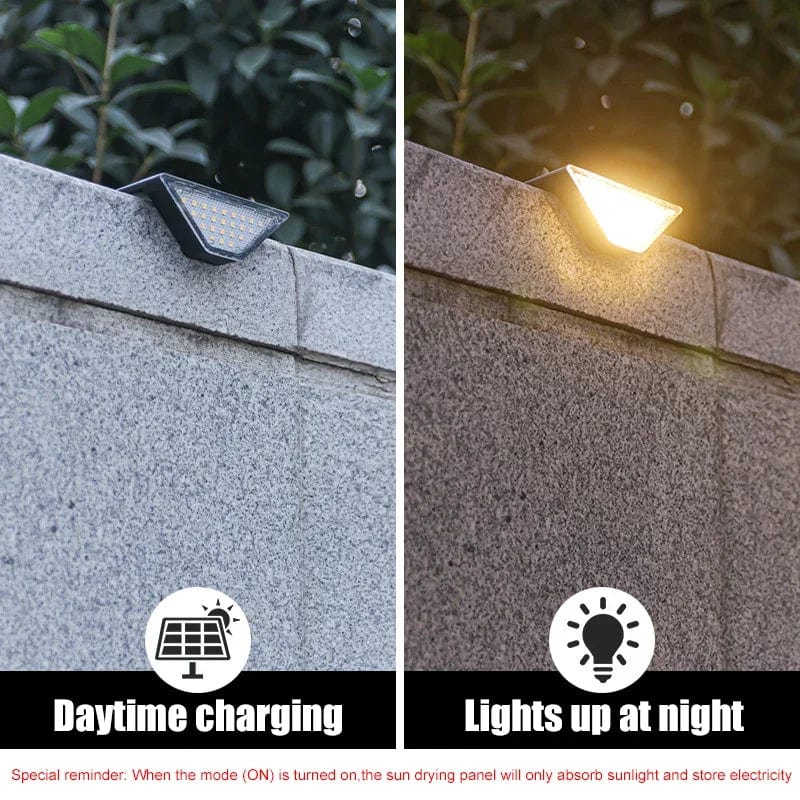 SearchFindOrder 2PCS-Warm light Waterproof Solar Step and Stair Lights