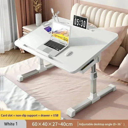 Adjustable Laptop Table, Foldable Laptop Bed Desk with Built-in Light, Storage Drawer and Bookstand for Working, Reading, Writing, Eating, Gaming, Drawing - Smart Shop (Online Store for wise shoppers) 