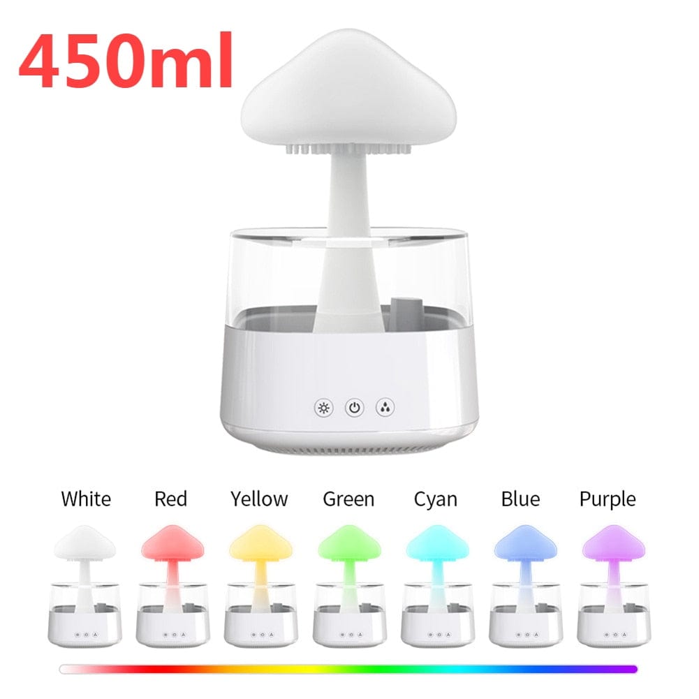 Rain Cloud Humidifier Water Drip, Mushroom Diffuser, Cloud Humidifier Rain Drop, Rain Sounds for Sleeping, Rain Cloud Diffuser