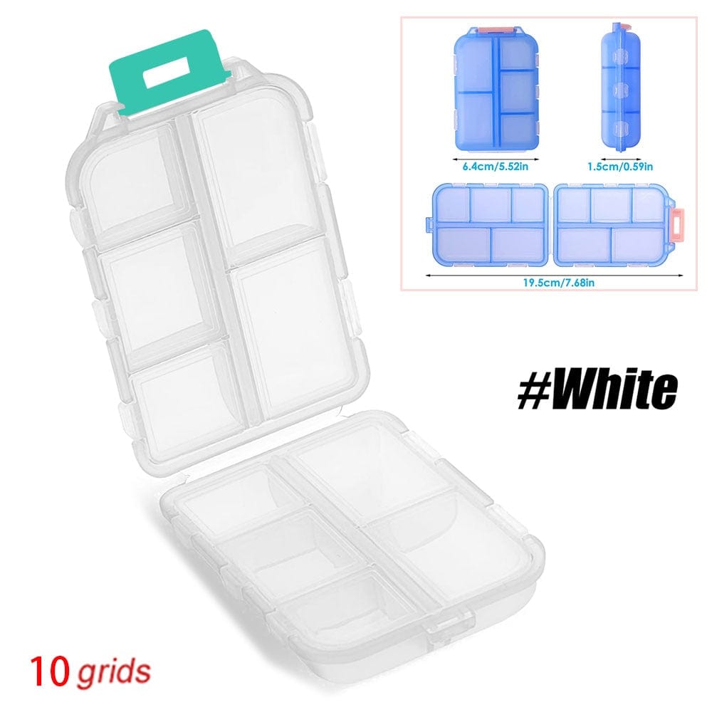 SearchFindOrder White - 12 Grids Moisture-Proof Travel Pill Organizer