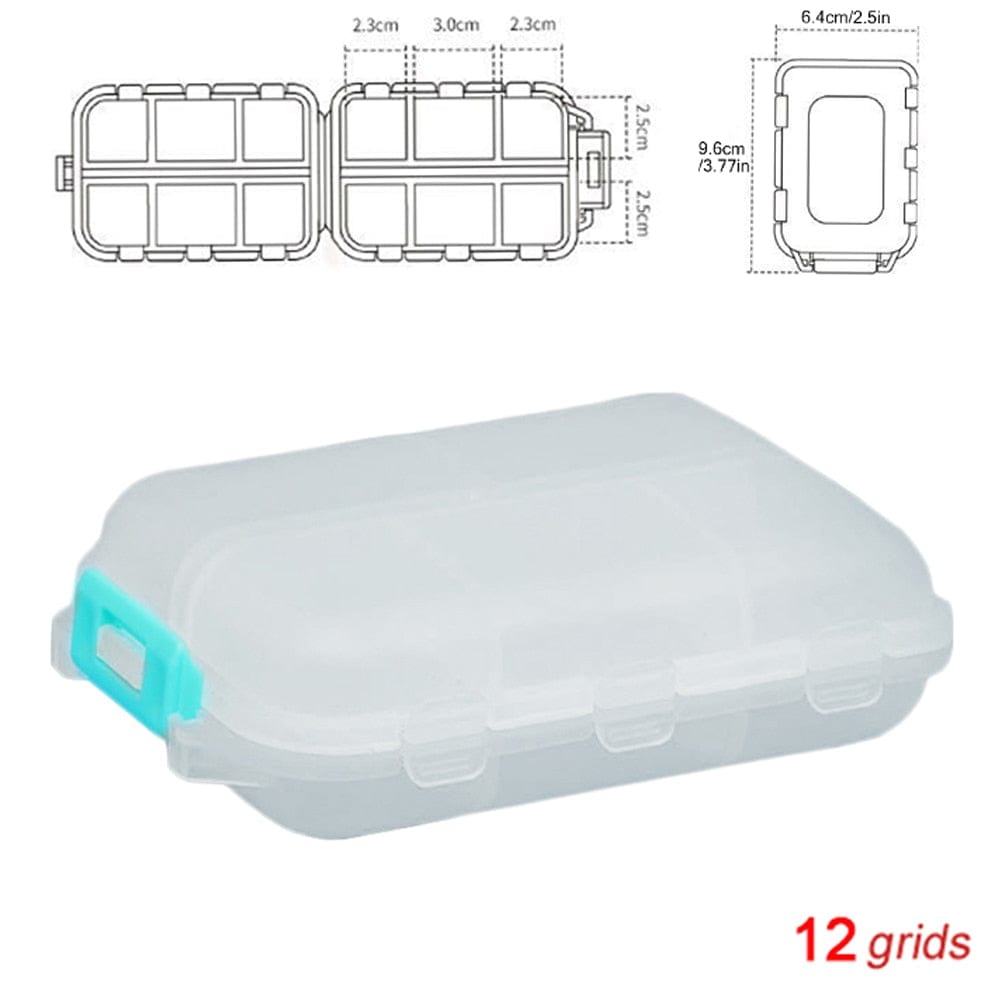 Portable Pill Organizer, Moisture-Proof Travel 12 Compartment Dispenser