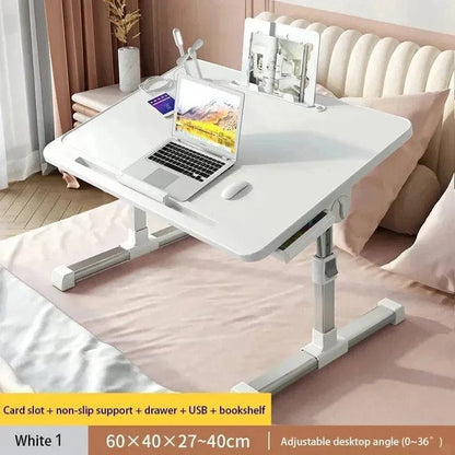 Adjustable Laptop Table, Foldable Laptop Bed Desk with Built-in Light, Storage Drawer and Bookstand for Working, Reading, Writing, Eating, Gaming, Drawing - Smart Shop (Online Store for wise shoppers) 