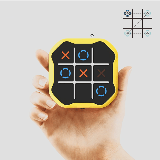 SearchFindOrder White 3-in-1 Electronic Tic Tac Toe With Pieces For A Fun Interactive Challenge