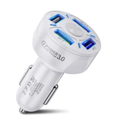 4 Port USB Fast Charging 45W Car Charger