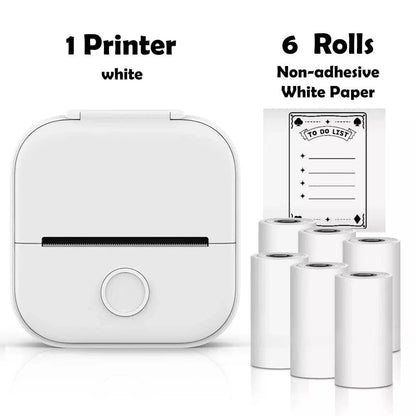 SearchFindOrder White-6 Rolls Set 2 Portable Mini Wireless Thermal Pocket Printer