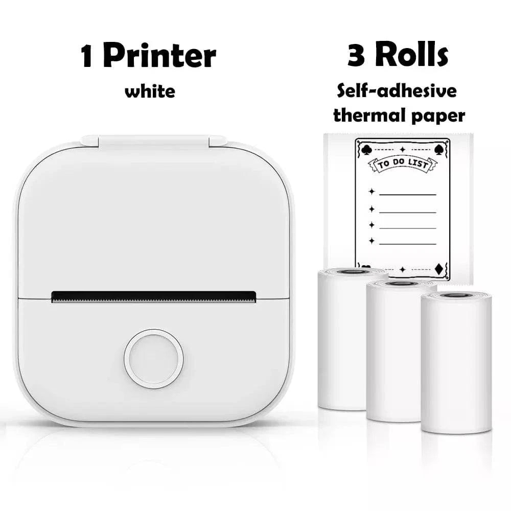 SearchFindOrder White-6Roll Stickers / CN Portable Mini Wireless Thermal Pocket Printer