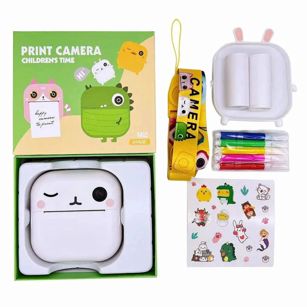 Instant Camera for Kids, Mini Thermal Paper Printing Camera, No Ink Required, 48MP Dual Camera, 1080P HD Video, 32G TF Card, 2.4 Inch Color Screen, Cute Animal Cartoon Design - Smart Shop (Online Store for wise shoppers) 