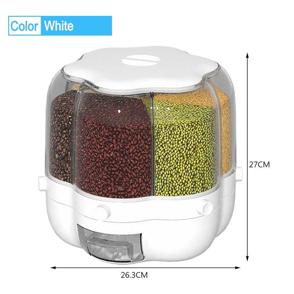 Rotatable Transparent Grain Seed Rice Cereal Dispenser