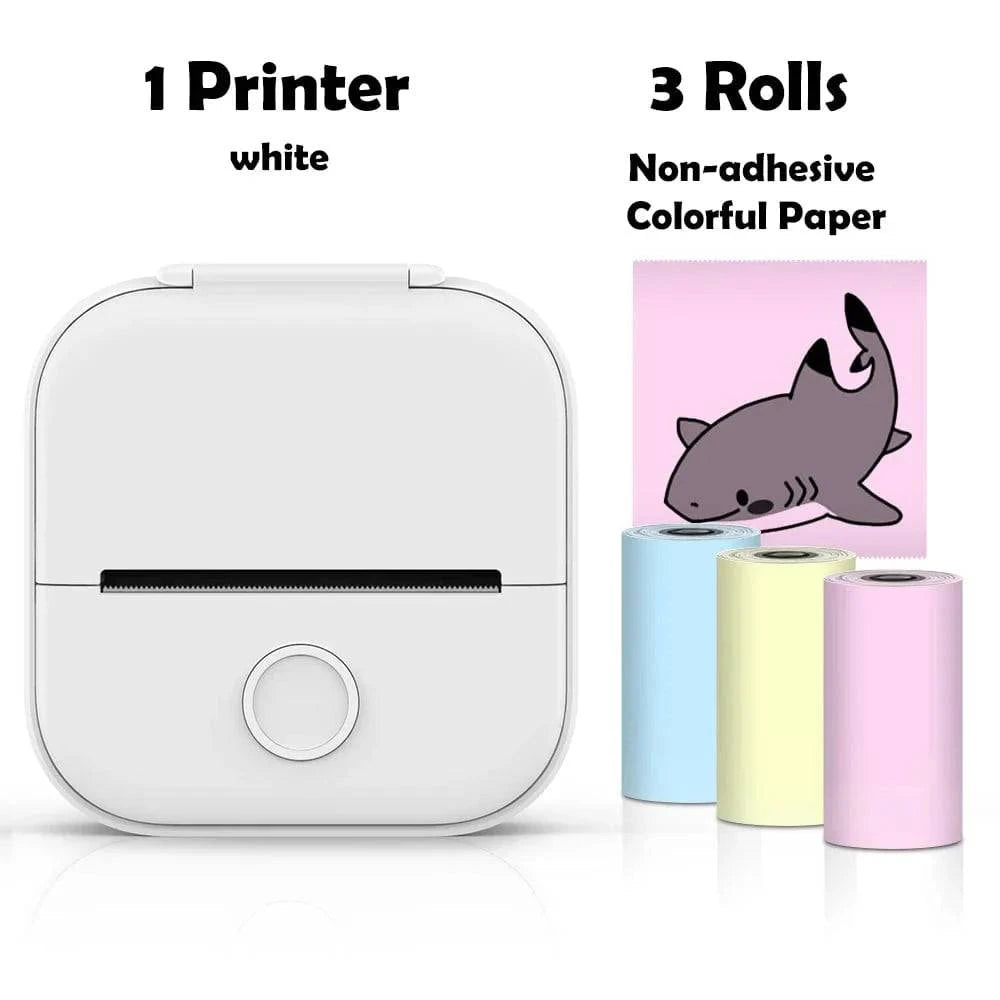 SearchFindOrder Pink-9 Rolls Paper / CN Portable Mini Wireless Thermal Pocket Printer