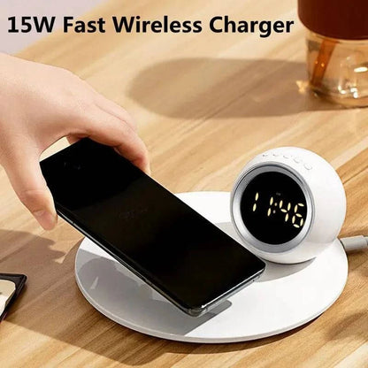 Illuminate Charge Pro 15W Wireless Charging Dock with Alarm Clock, LED Desk Lamp and Night Light for iPhone, Samsung, Xiaomi - Smart Shop (Online Store for wise shoppers) 