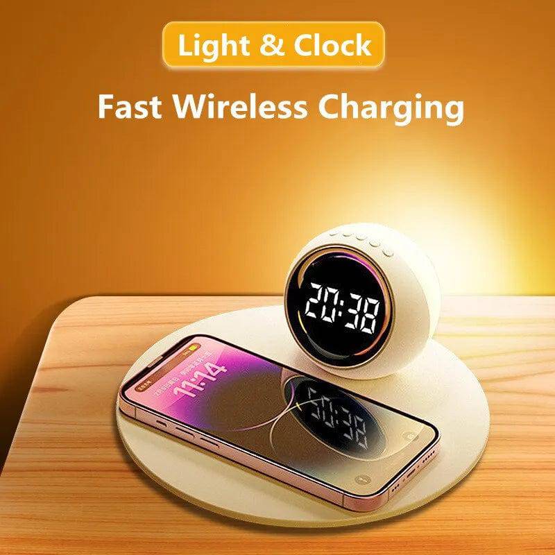 Illuminate Charge Pro 15W Wireless Charging Dock with Alarm Clock, LED Desk Lamp and Night Light for iPhone, Samsung, Xiaomi - Smart Shop (Online Store for wise shoppers) 