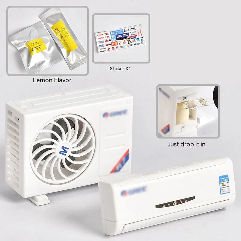 SearchFindOrder Silver Lemon set Solar-Powered Aroma Enhancer & Decorative Mini Air Conditioner