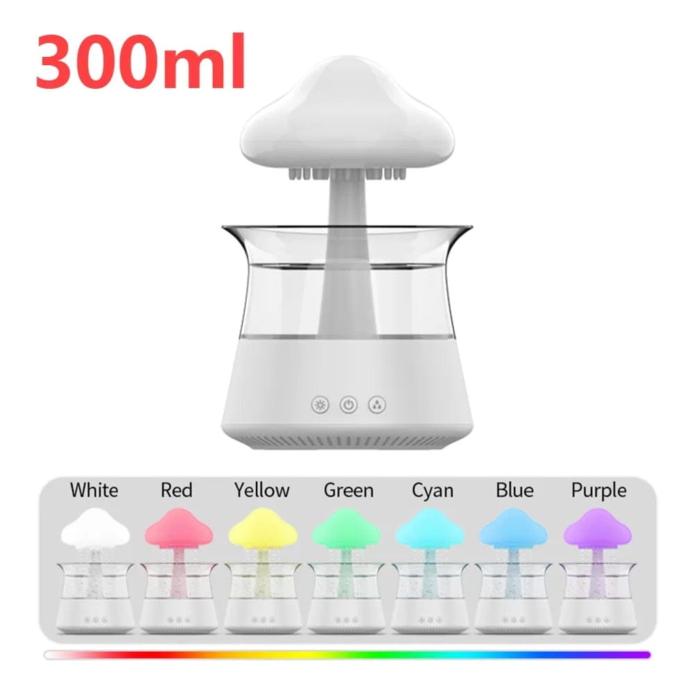 SearchFindOrder White 1 Relax Electric Mushroom Rain Air Humidifier Aroma Diffuser Colorful Night Lights