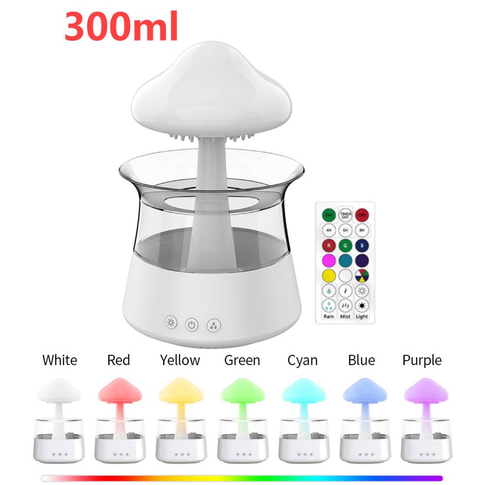 SearchFindOrder No remote control 1 Relax Electric Mushroom Rain Air Humidifier Aroma Diffuser Colorful Night Lights