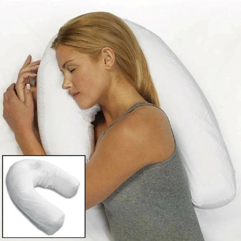 Side Sleeper and Body Pillow, U-Shaped Full Body Pillow with Contoured Support, Ideal for Pregnancy, Neck, Back, Hip, and Joint Pain Relief, Suitable for Sciatica Sufferers - Firm with Removable Washable Cover