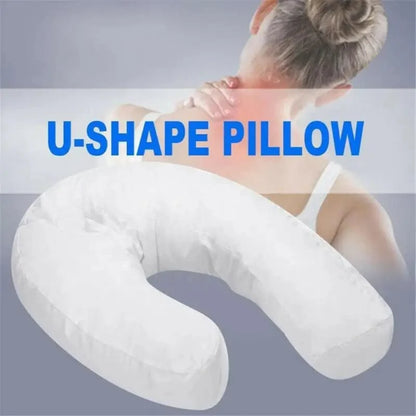 Side Sleeper and Body Pillow, U-Shaped Full Body Pillow with Contoured Support, Ideal for Pregnancy, Neck, Back, Hip, and Joint Pain Relief, Suitable for Sciatica Sufferers - Firm with Removable Washable Cover