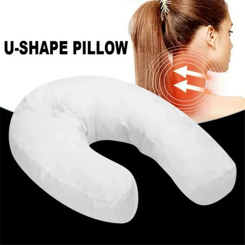 Side Sleeper and Body Pillow, U-Shaped Full Body Pillow with Contoured Support, Ideal for Pregnancy, Neck, Back, Hip, and Joint Pain Relief, Suitable for Sciatica Sufferers - Firm with Removable Washable Cover