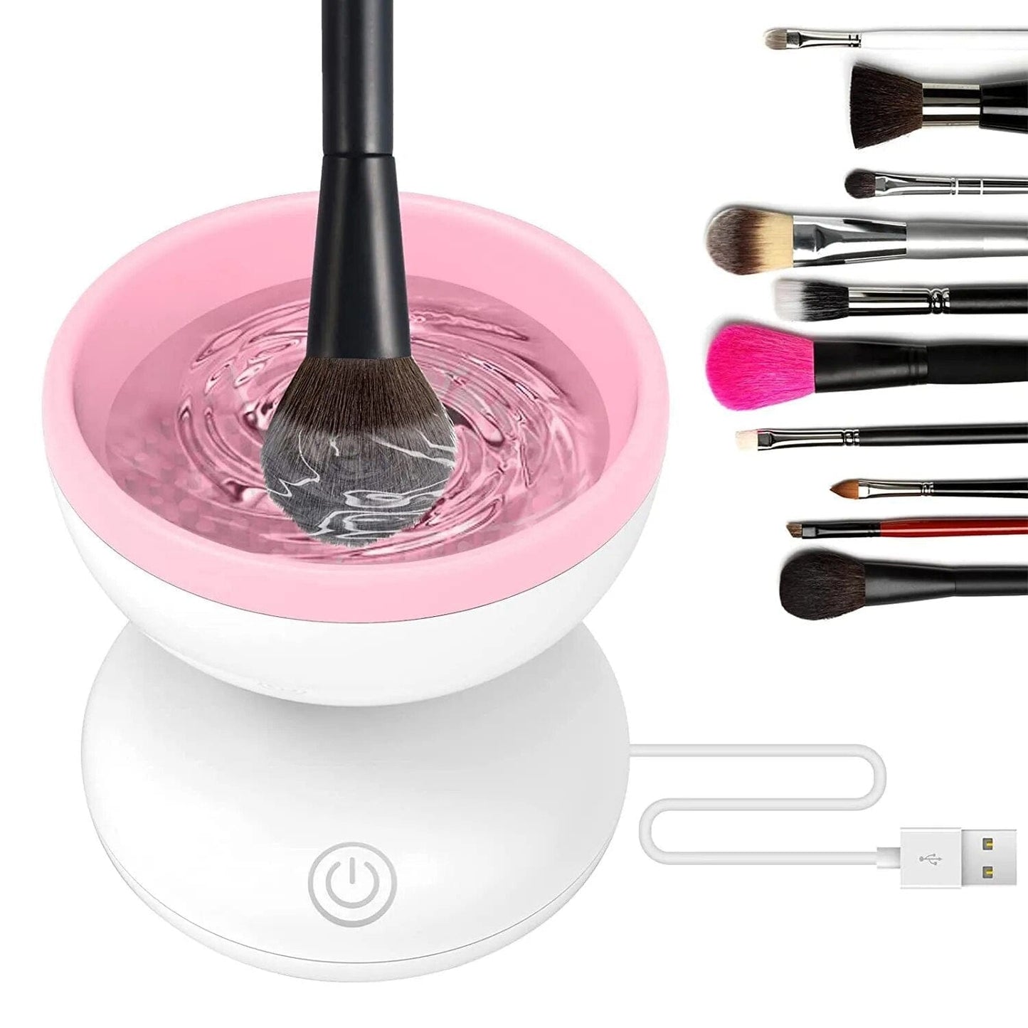 Electric Makeup Brush Cleaner Machine, Portable Automatic USB Cosmetic Brushes Cleaner for All Size Beauty Makeup Brush Set, Liquid Foundation, Contour, Eyeshadow, Blush Brush