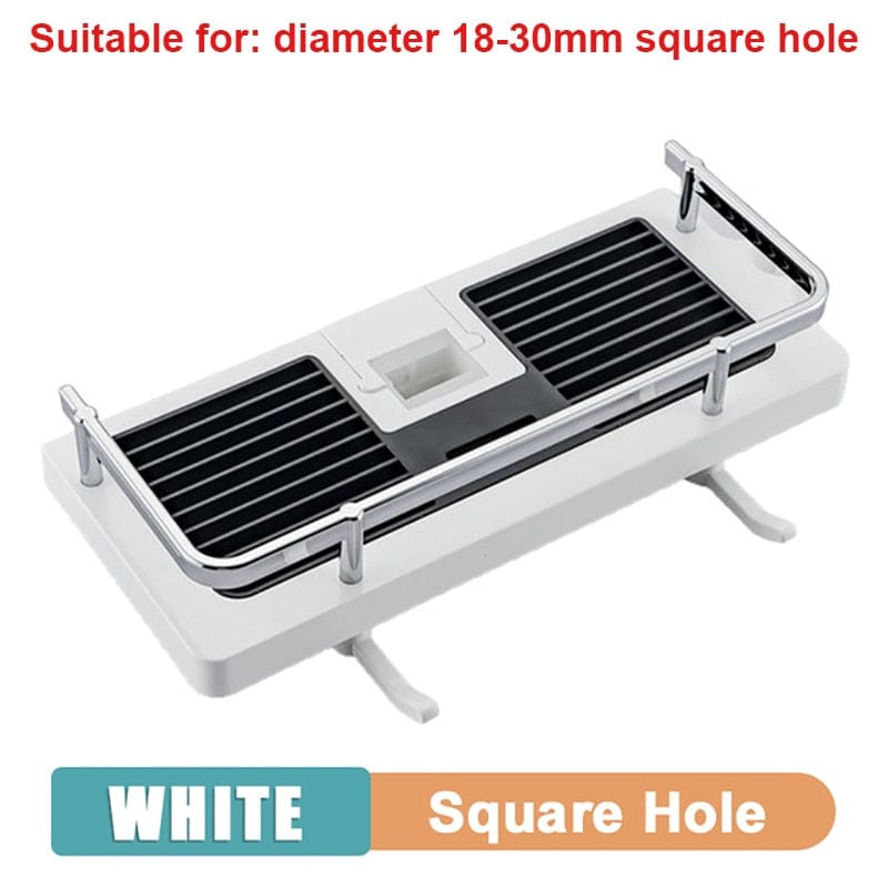 SearchFindOrder White Square Hole Detachable Shower Shelf Rack