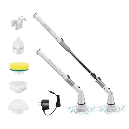 SearchFindOrder White stretch long / EU Electric Rotating Brush, Wireless Charge, Kitchen & Bathroom Cleaning Set