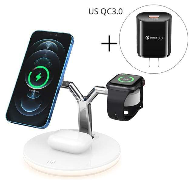 SearchFindOrder Black 3 in 1 Magnetic Wireless Fast Charging Station