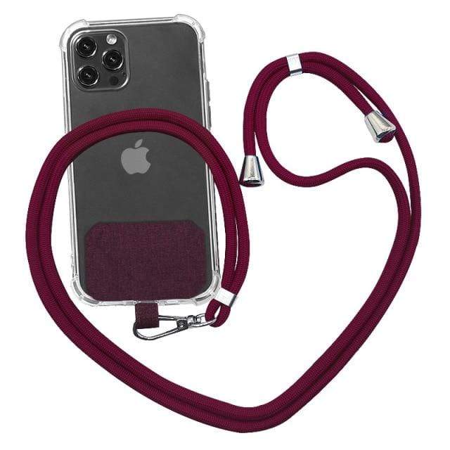 SearchFindOrder Wine Red No Case Universal Nylon Lanyard for Cell Phones