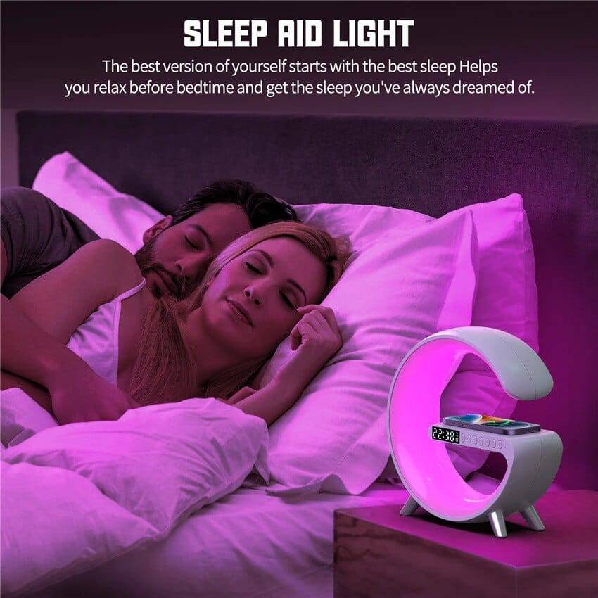 Intelligent Sunrise Smart Lamp, Multifunctional Fast Wireless Charger, Alarm Clock, Bluetooth Speaker, APP Control RGB LED Night Light Charging Station - Smart Shop (Online Store for wise shoppers) 