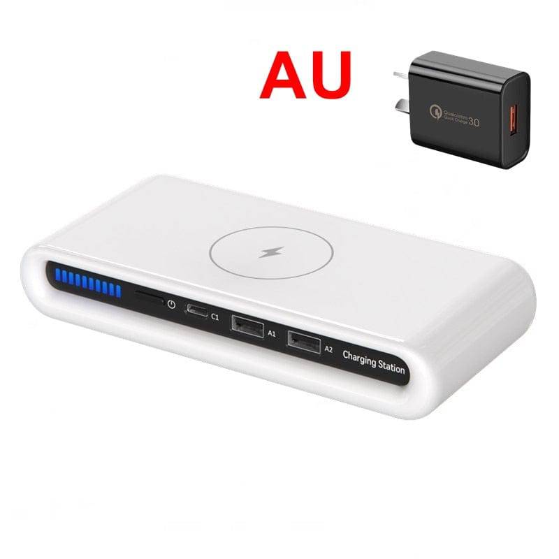 SearchFindOrder With AU Adapter 4-in-1 Smart Wireless Charging Station