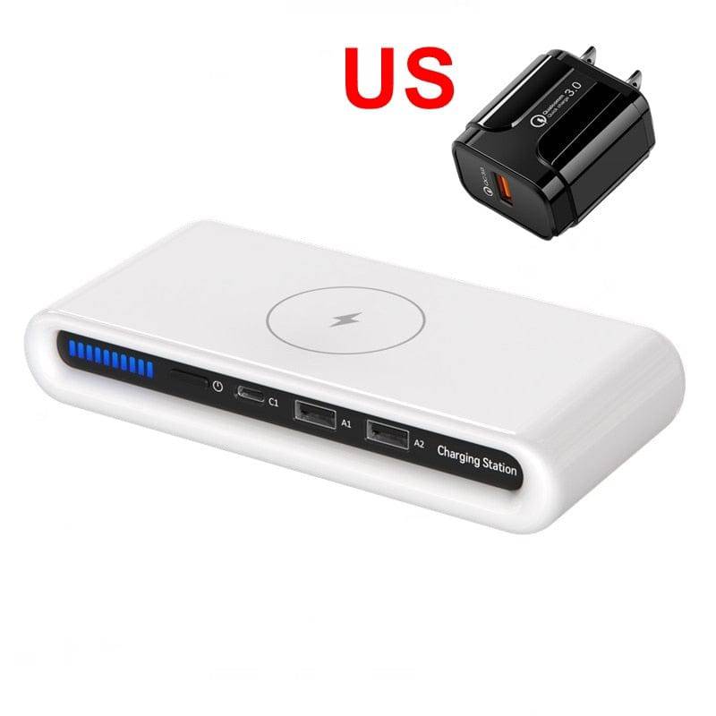 SearchFindOrder With UK Adapter 4-in-1 Smart Wireless Charging Station