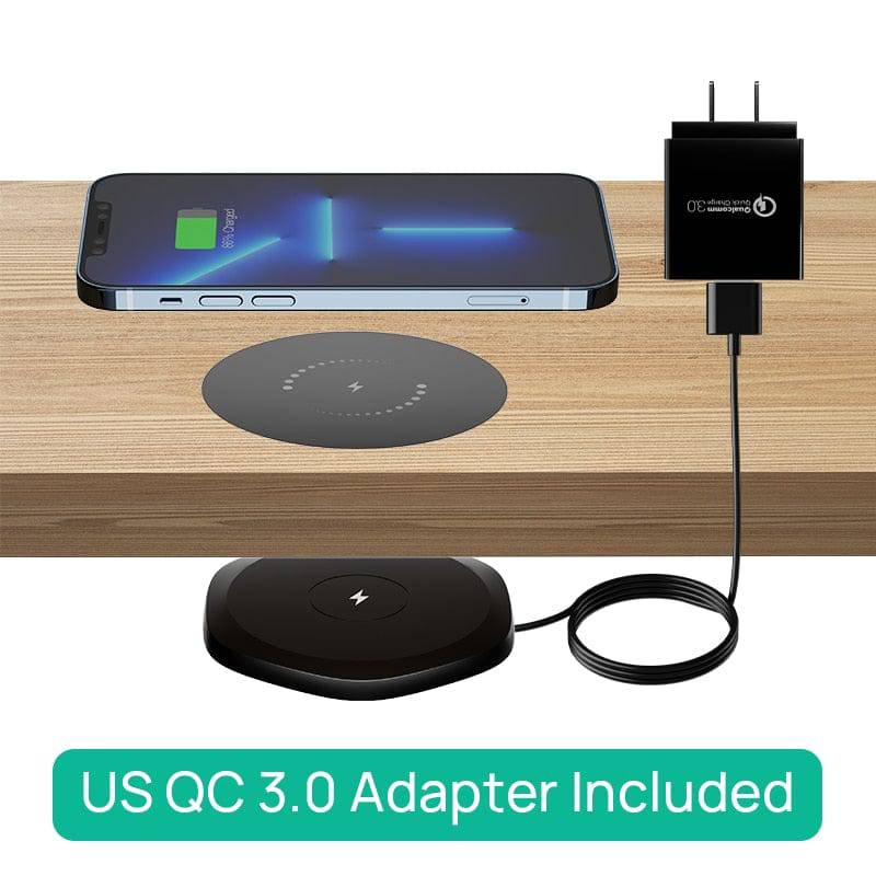 Invisible Under Table Wireless Charging Station, Hidden Furniture Desk Nightstand Wireless Fast Charger for iPhone 15/14/13/12/11/X/8 - Smart Shop (Online Store for wise shoppers) 