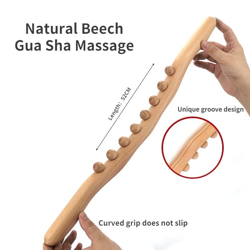 Wooden Gua Sha Neck Shoulder Back Massager⁠