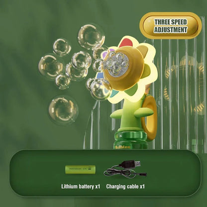 Sunflower Shaped Portable Electric Bubble Maker Toy