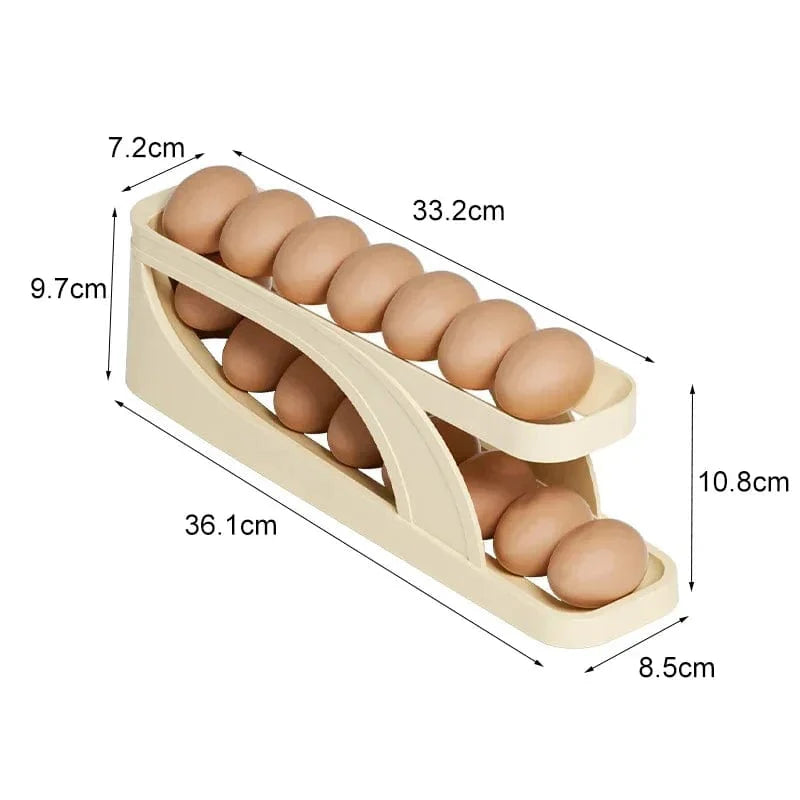 Automatic Rolling Egg Dispenser and Organizer, Space-Saving Storage Solution for Refrigerator