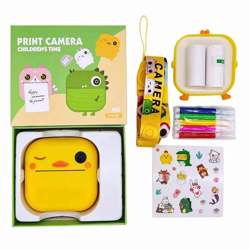 Instant Camera for Kids, Mini Thermal Paper Printing Camera, No Ink Required, 48MP Dual Camera, 1080P HD Video, 32G TF Card, 2.4 Inch Color Screen, Cute Animal Cartoon Design - Smart Shop (Online Store for wise shoppers) 