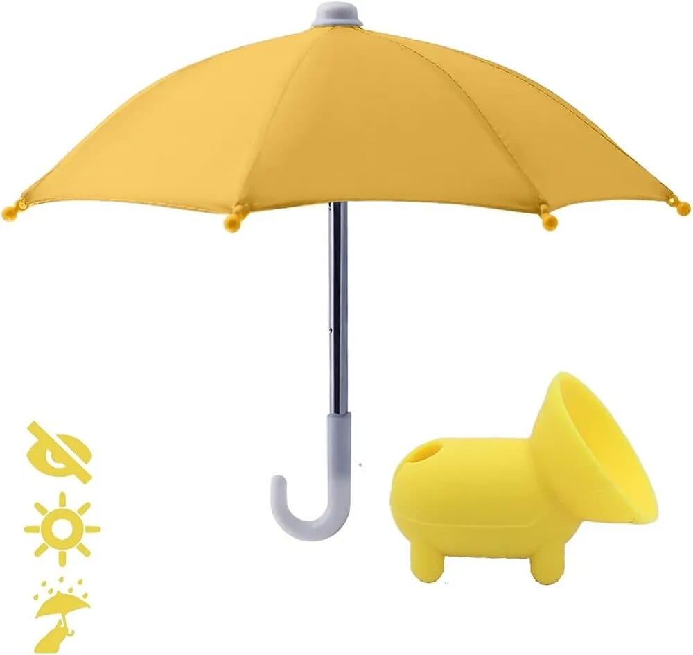 Phone Shade Umbrella Suction Cup Stand – Umbrella for Phone with Universal Adjustable Cute Piggy Phone Holder, Phone Umbrella for Sun, Outdoor Phone Sun Blocker, Phone Shade Cover