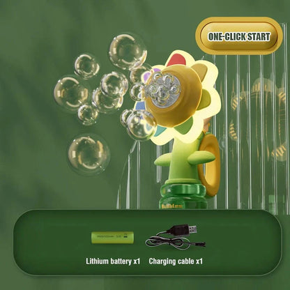 Sunflower Shaped Portable Electric Bubble Maker Toy